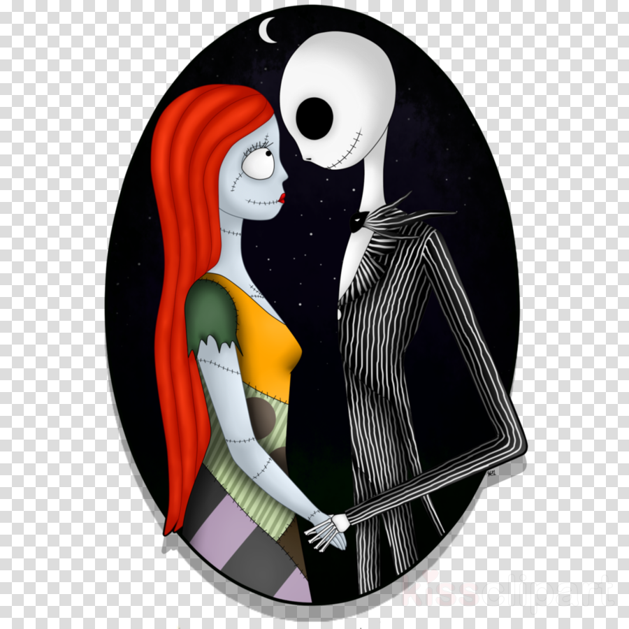 Jack Skellington And Sally Kiss Clipart Jack Skellington - Jack Skellington Sally Nightmare Before Christmas (900x900), Png Download