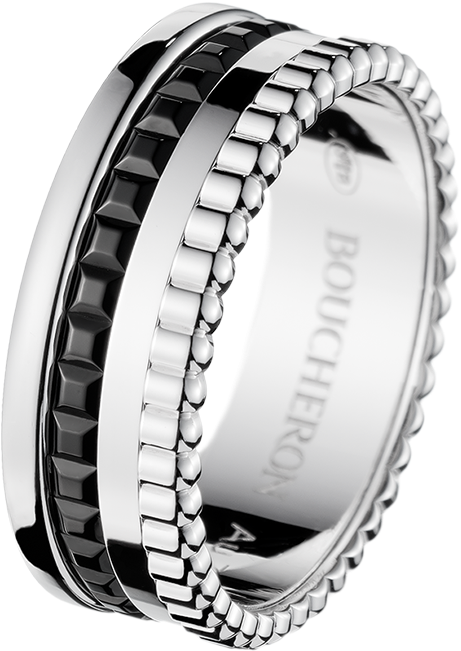 Boucheron Quatre 18ct White-gold With Pvd Ring, Mens, (960x960), Png Download