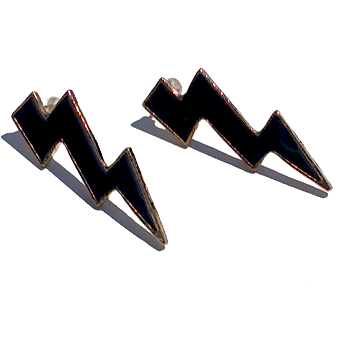 Black Lightning Oorbellen / Bijoux / Gothic / Stoer - Earring (800x800), Png Download