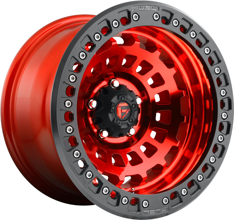 Zephyr Candy Red With Matte Black Ring - Fuel Zephyr Beadlock D100 (800x800), Png Download