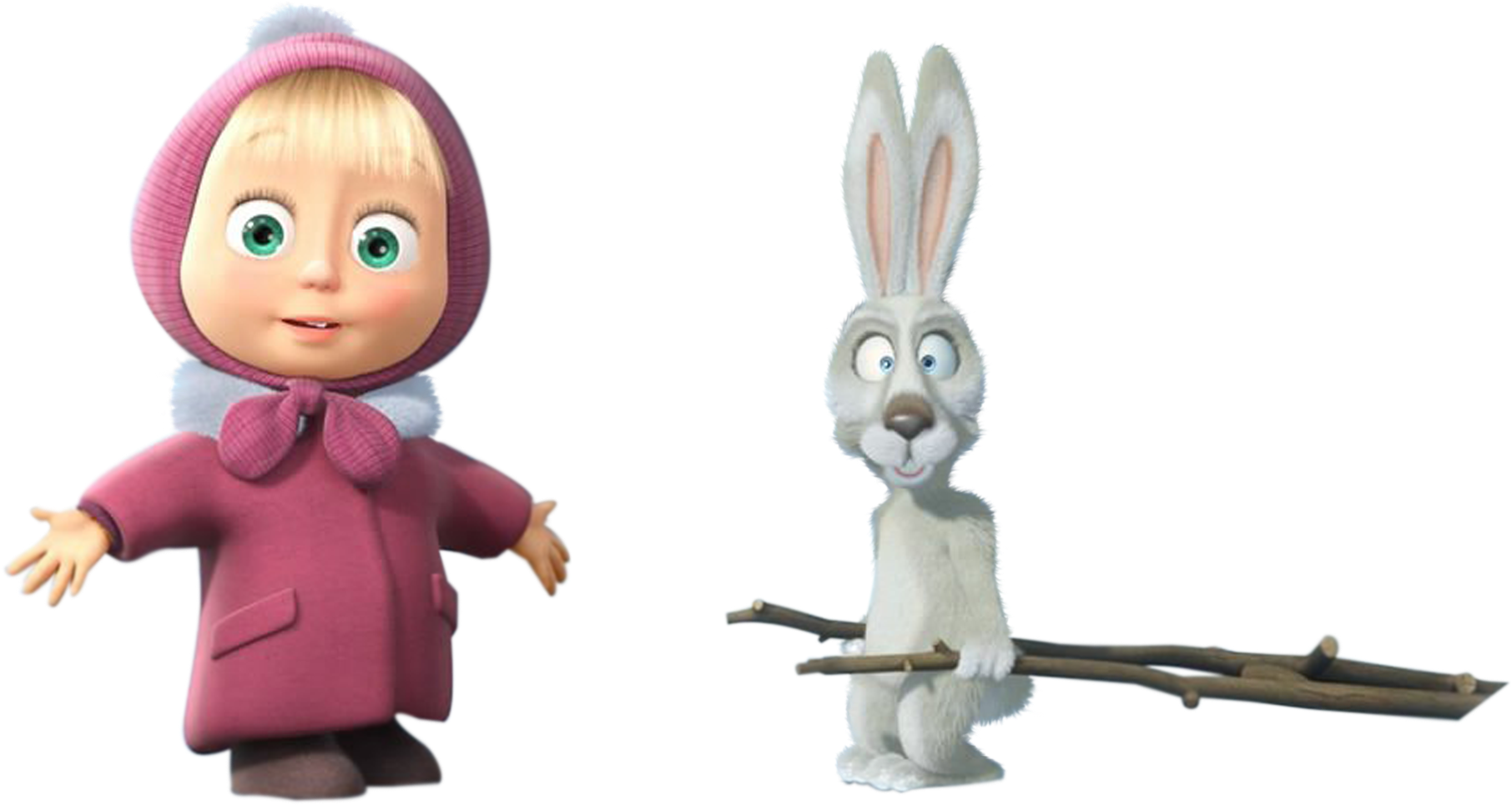 Б - Ф - Маша И Медведь Герои (1826x992), Png Download