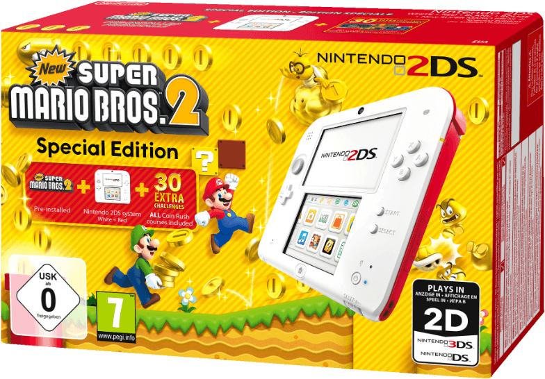 Cool Nintendo 2ds Rouge / Blanc New Super Mario Bros - Red And White 2ds (786x587), Png Download