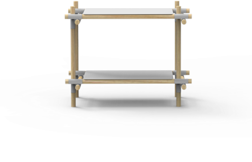 Wooden Sticks And Joints Of Steel Are The Components - Stick System, 1x2, Grey / Light Ash (990x1305), Png Download