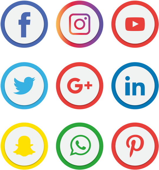 Social Media Icons Set - Facebook Instagram Whatsapp Png (640x640), Png Download