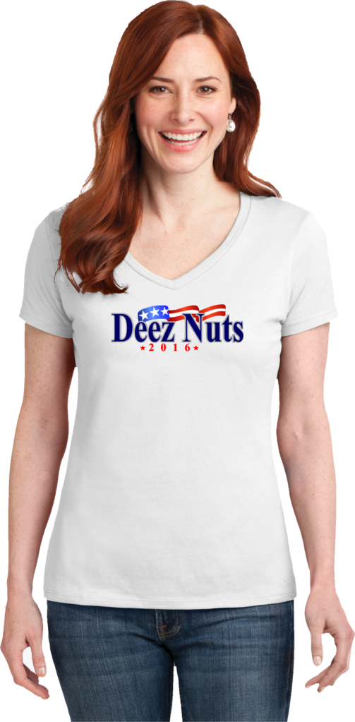 Deez Nuts 2016 T-shirt - So4v Hanes Ladies Nano Navy (503x1023), Png Download