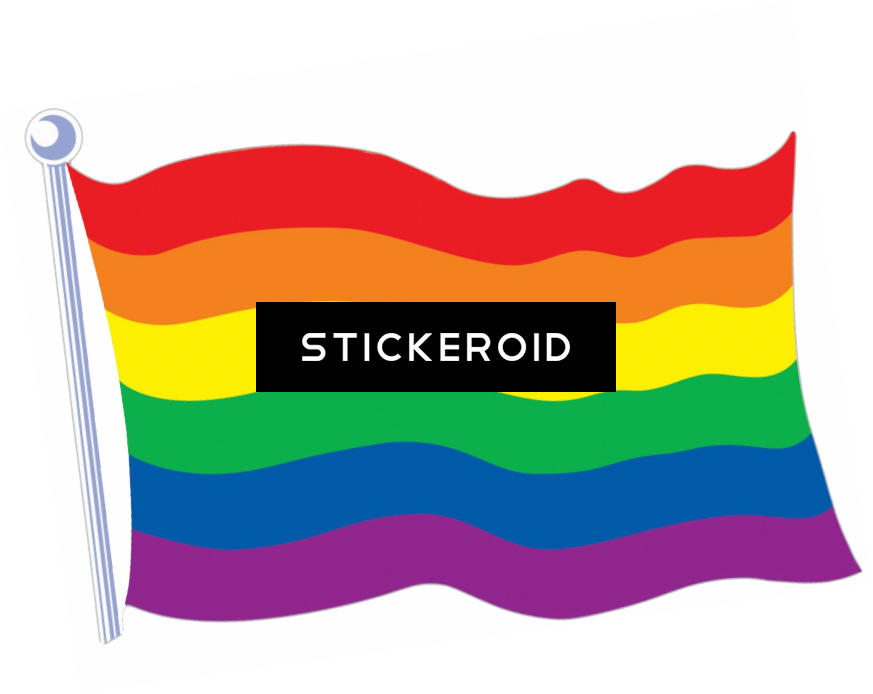 Rainbow Flag - Rainbow Flag Cutout (printed 2 Sides) (873x694), Png Download