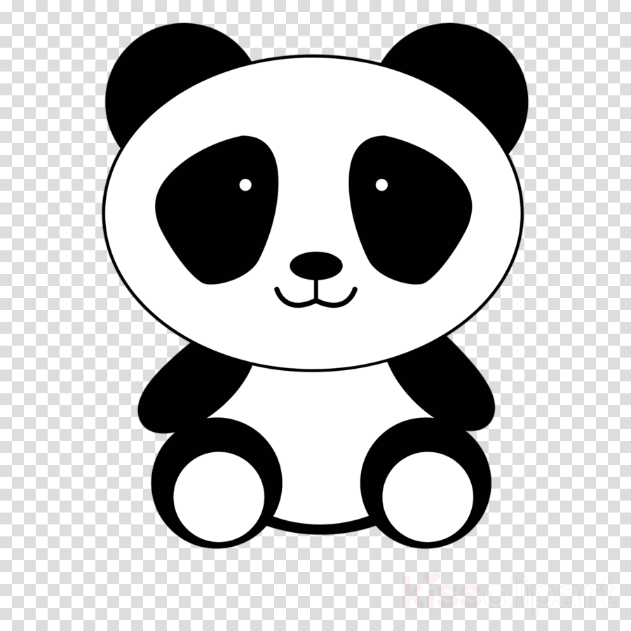 Oso Panda En Dibujo (900x900), Png Download