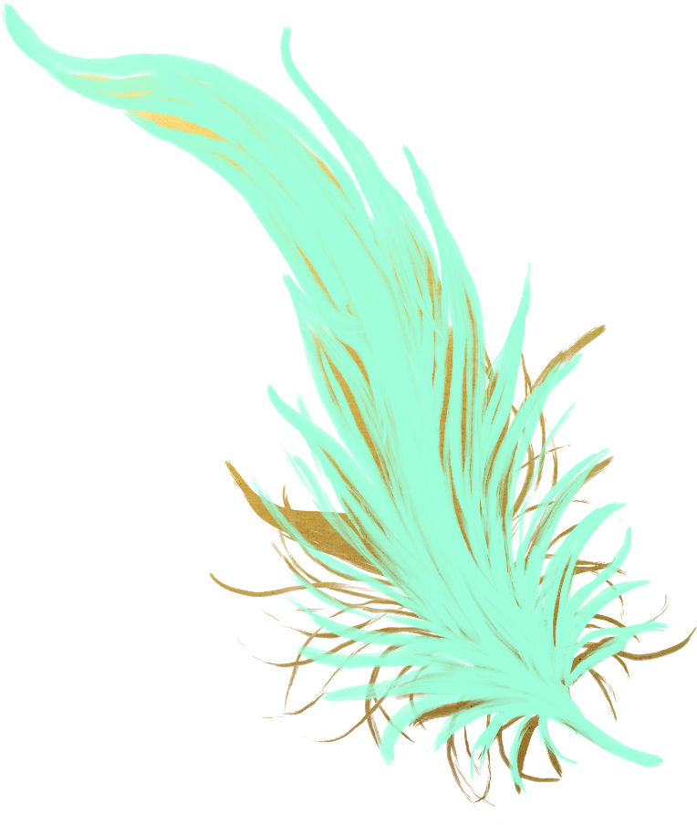 Feathers Feather Pastel Golden Gold Teal Mintgreen - Feather (1024x1024), Png Download
