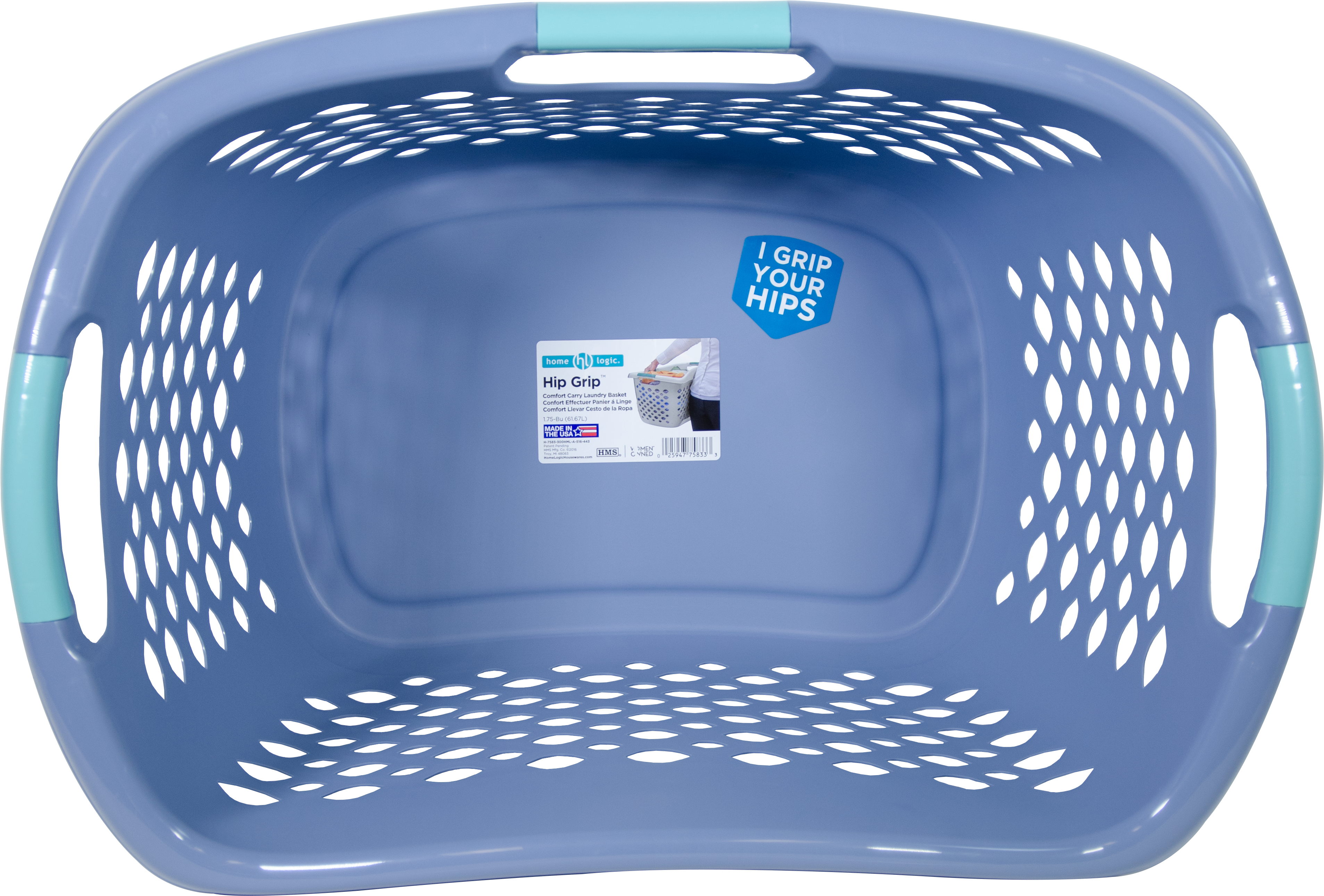 Home Logic Hip Grip Laundry Basket, Large - Blue (4174x4174), Png Download