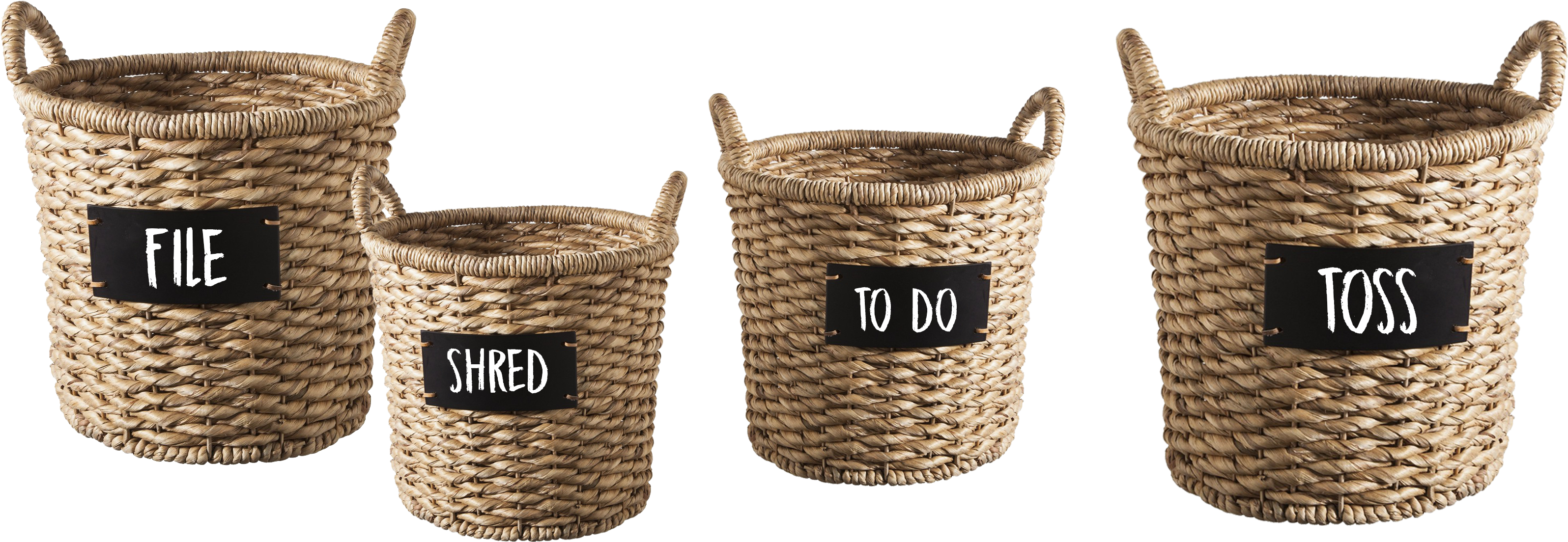 Next, Look Around Your Apartment And See How You Are - Smith & Hawken Round Basket With Chalkboard, 14.5" (3360x1440), Png Download