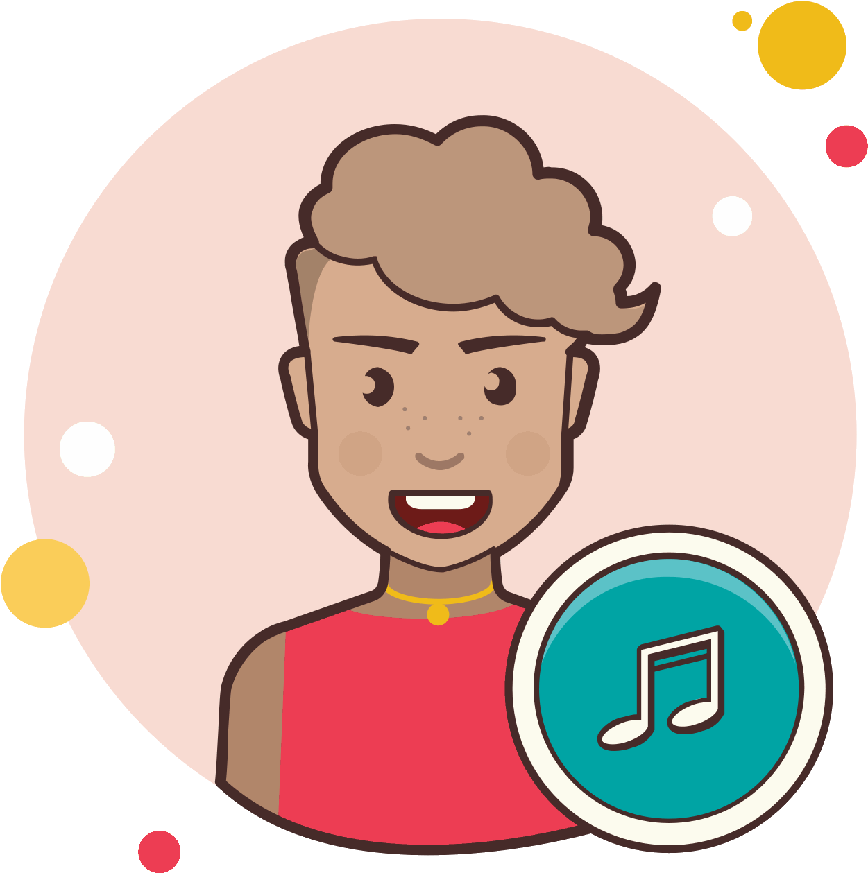 Musician Female Icon - Female Brown Thumb Up Cartoon Png (1600x1600), Png Download
