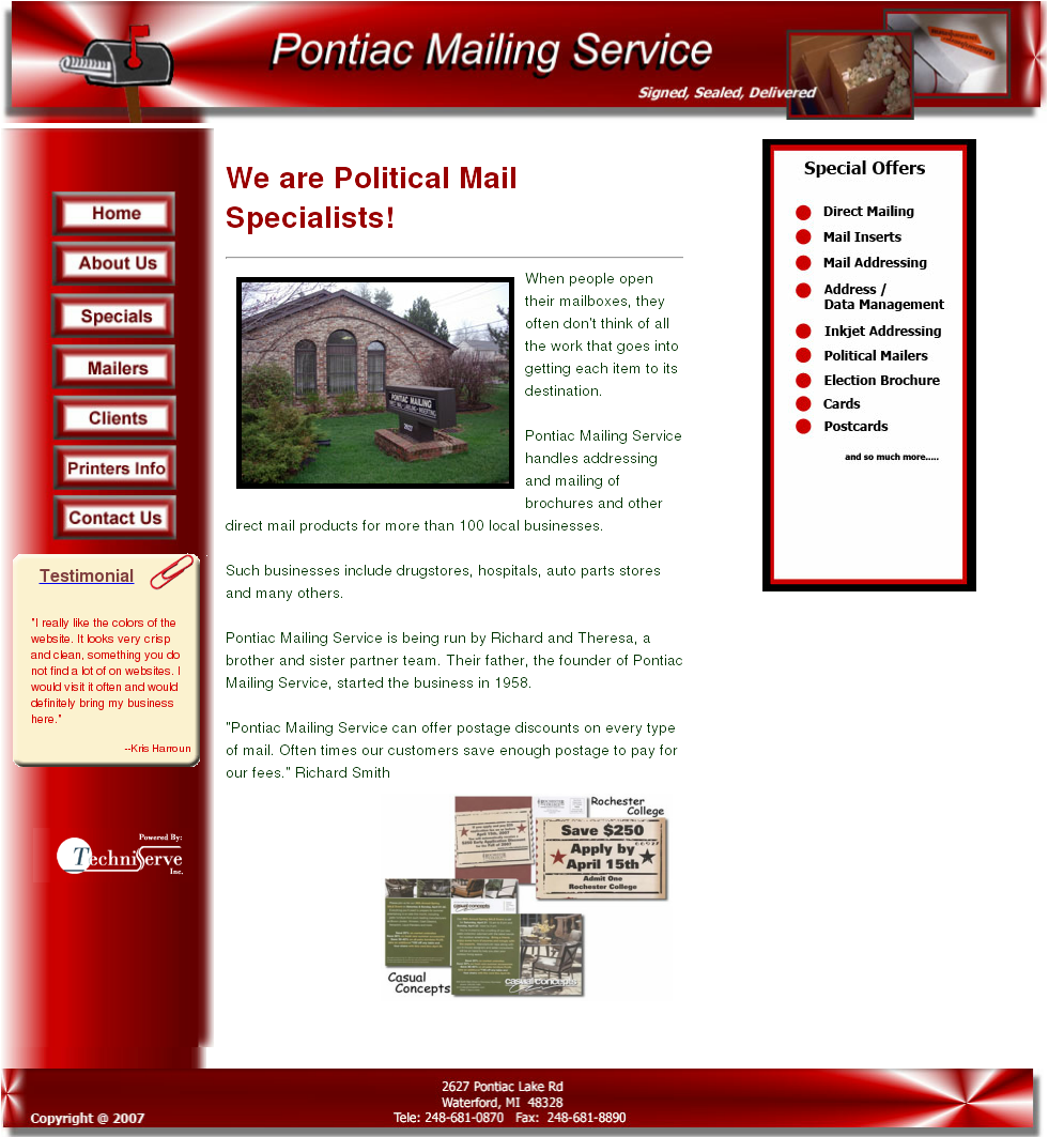 Pontiac Mailing Service Competitors, Revenue And Employees - Web Page (1024x1087), Png Download