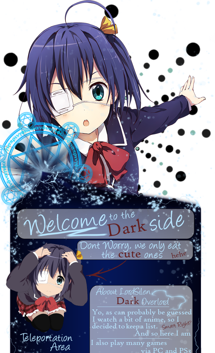 Finally Updated My Profile Design, Now With Buttons, - Takanashi Rikka Dark Blue Short Straight Hair Anime (690x1134), Png Download