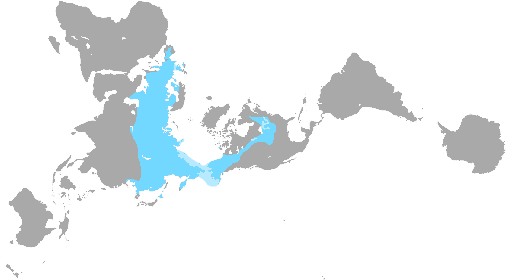 Woolly Mammoth Late Pleistocene Dymaxion Biogeographic - Dymaxion Map (1714x958), Png Download