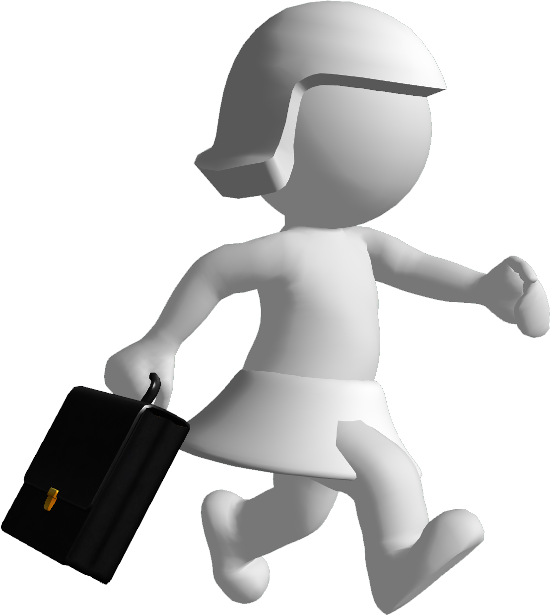 Business Woman With A Briefcase - Sitting (1500x1500), Png Download