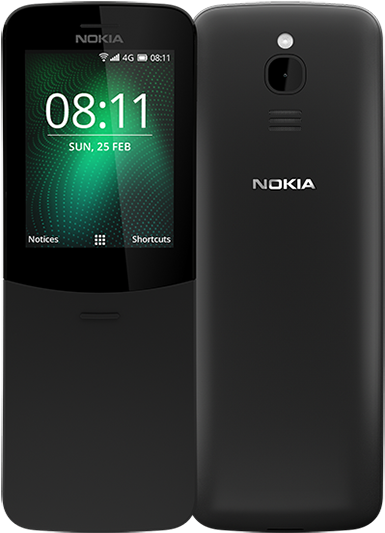 Nokia 8110 4g Dual Sim, Black - Nokia 8110 (600x550), Png Download