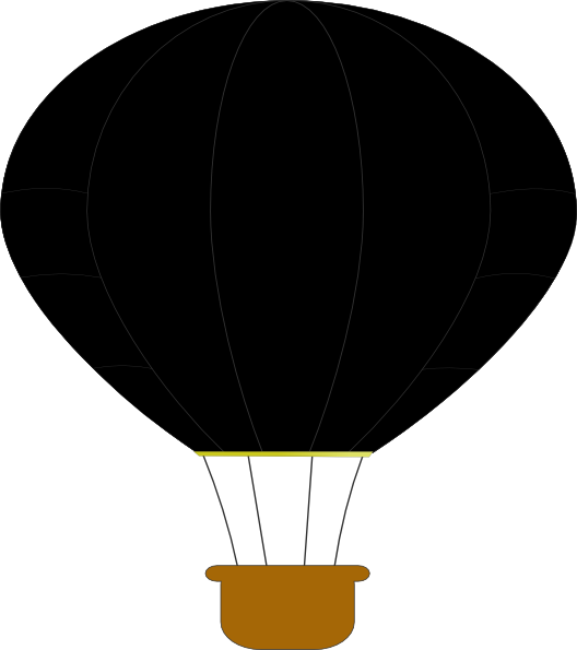 Black Hot Air Balloon Svg Clip Arts 528 X 595 Px (528x595), Png Download