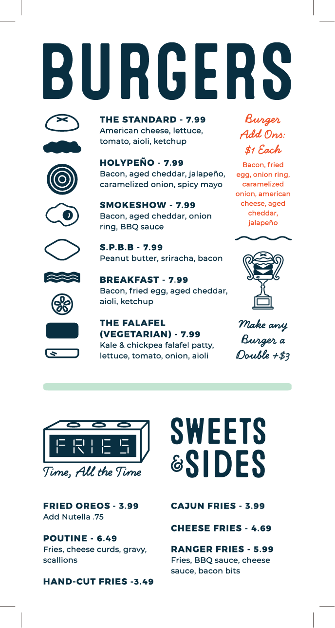 Diesel And Duke Menu - Menu (688x1288), Png Download