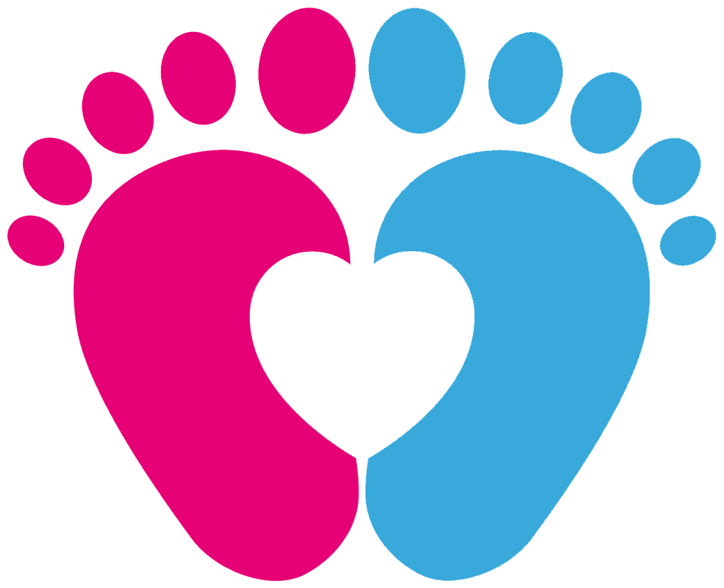Pink Baby Footprints Png Image Black And White - Baby Feet With Heart Svg (1040x845), Png Download