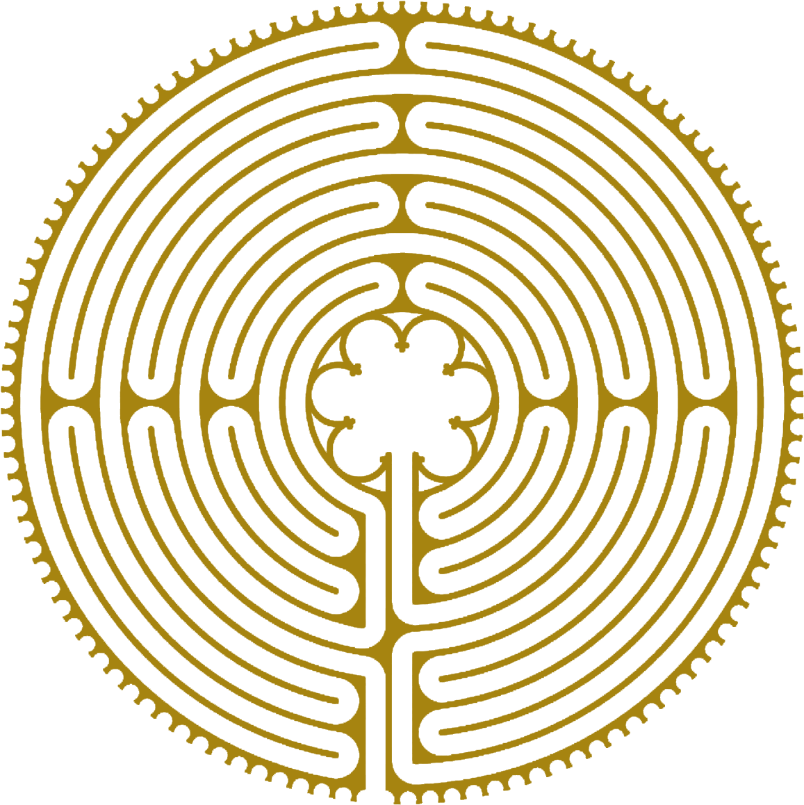 Chartres Cathedral Walking Maze Meditation Others - Classical 11 Circuit Labyrinth (1183x1223), Png Download