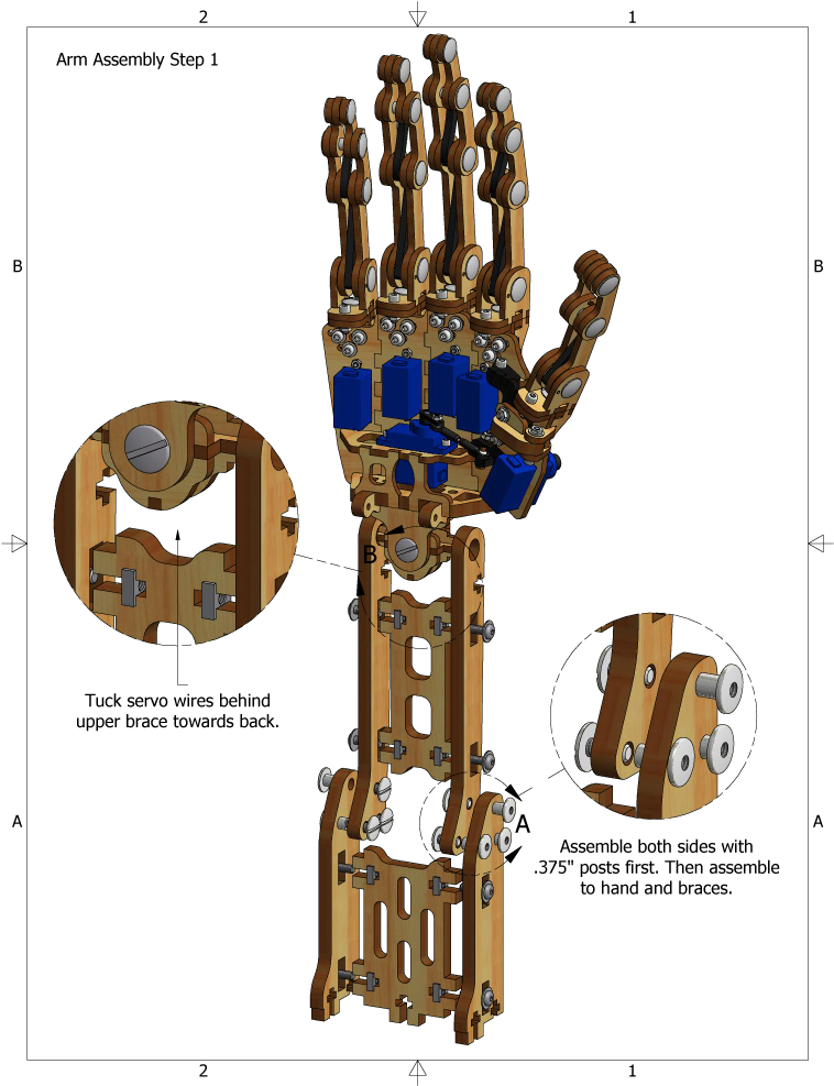 Arm Assembly - Laser Cut Robot Hand (770x988), Png Download