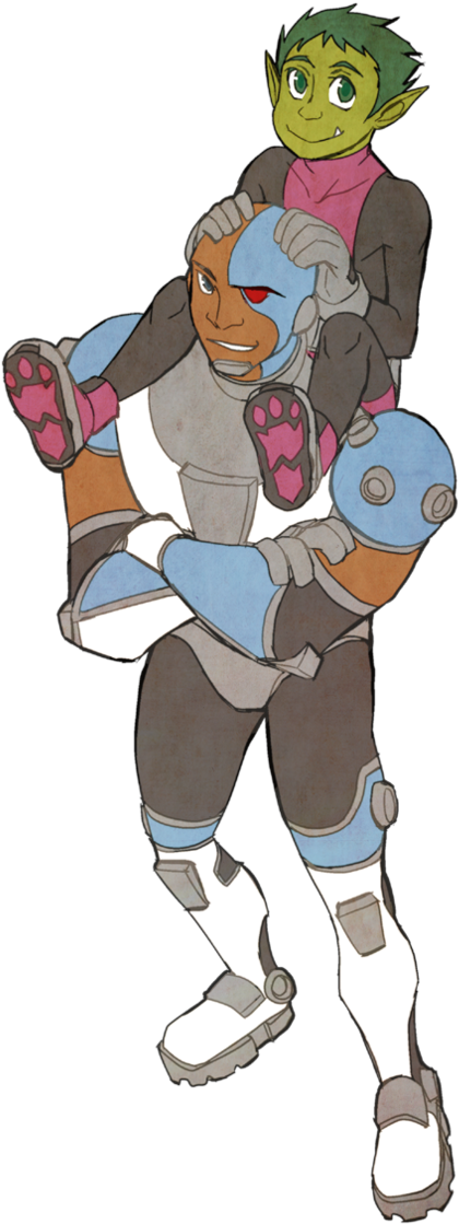 Art, Comic, And Cyborg Image - Teen Titans Go! (500x1151), Png Download