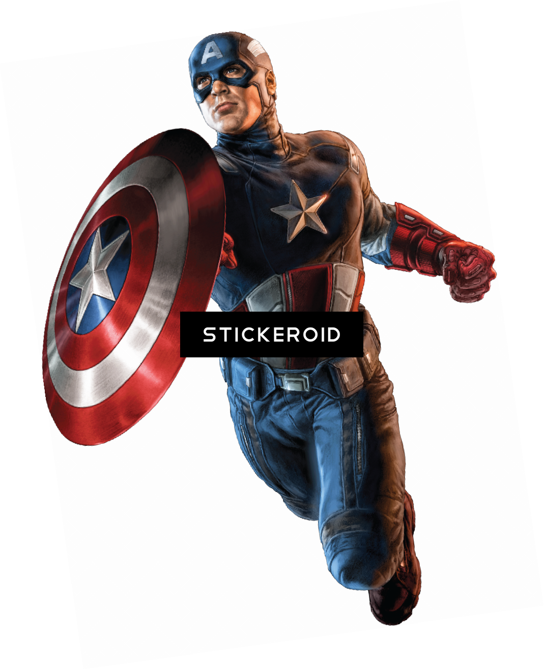 Captain America - Captain America Using Shield Comic (1069x1316), Png Download