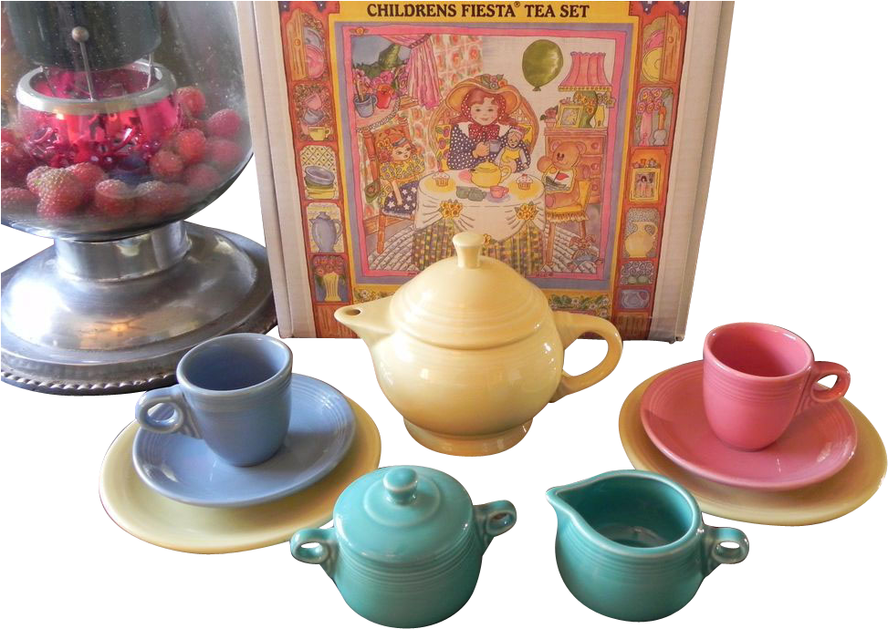 Nib My First Fiesta Ware Tea Set 2 Cup Teapot Cups - Ceramic (972x972), Png Download