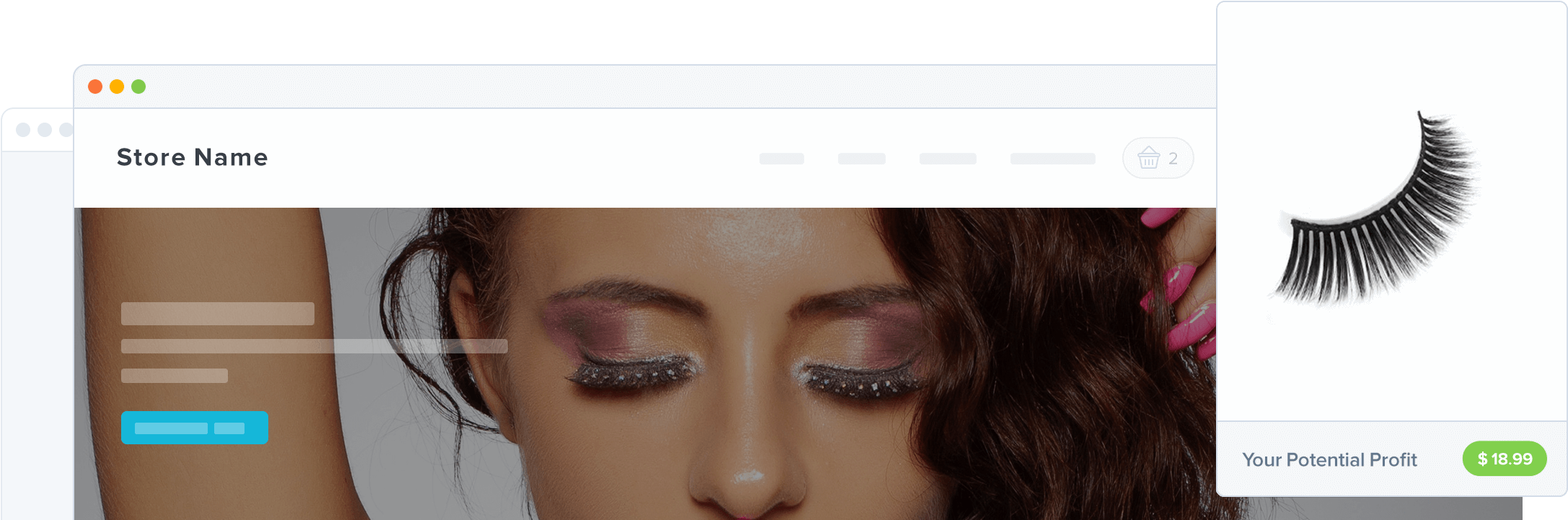 Wholesale Eyelashes - Eyelash (2280x740), Png Download