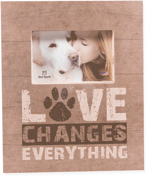 Wood Pallet Box Picture Frame - Dog Speak Love Changes Everything Heart Sign (800x600), Png Download