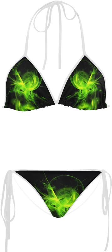 Green Flame Fractal Custom Bikini Swimsuit Artist Tracey - Rastafari (1000x1000), Png Download