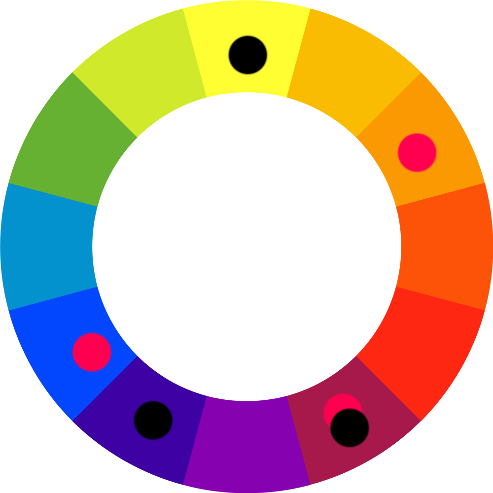 I Explored The Split Complimentary For This And Previous - Color Wheel Transparent Background (1000x1000), Png Download
