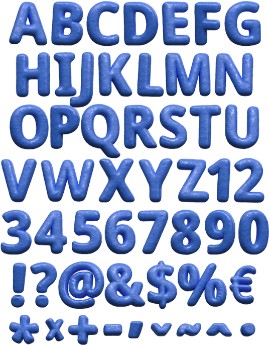 Blue Clay Blue Font - Slime Typeface (595x704), Png Download