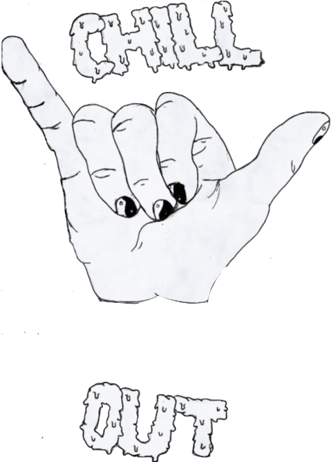 Chill Out Hand Sign (500x667), Png Download