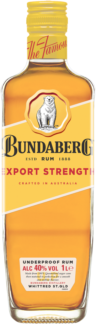 Bundaberg Export Strength 1 Litre - Bundaberg Original Rum 700ml (776x1176), Png Download