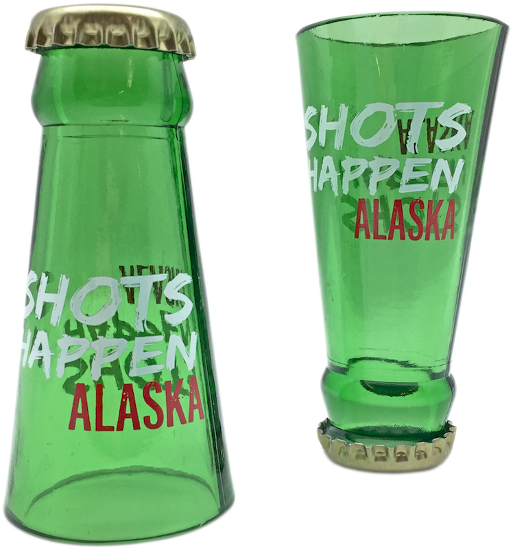 Shots Happen Bottle Cap Alaska Shot Glass - Alaska (748x800), Png Download