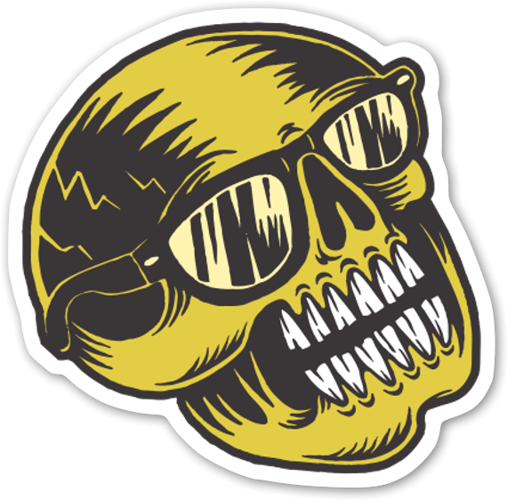 Sunny Skull Sticker - Calavera (600x593), Png Download