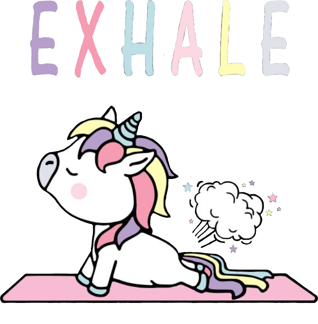 Unicorn Exhale Fart Yoga Freetoedit - Yoga Fart (1024x1044), Png Download