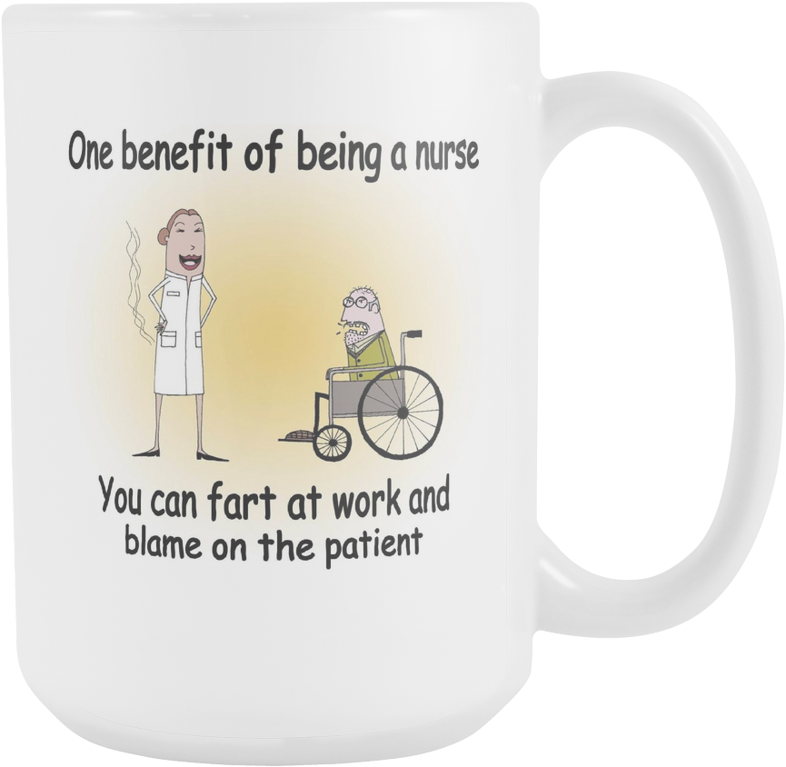 Farting Nurse Mug - Coffee Cup (1024x1024), Png Download