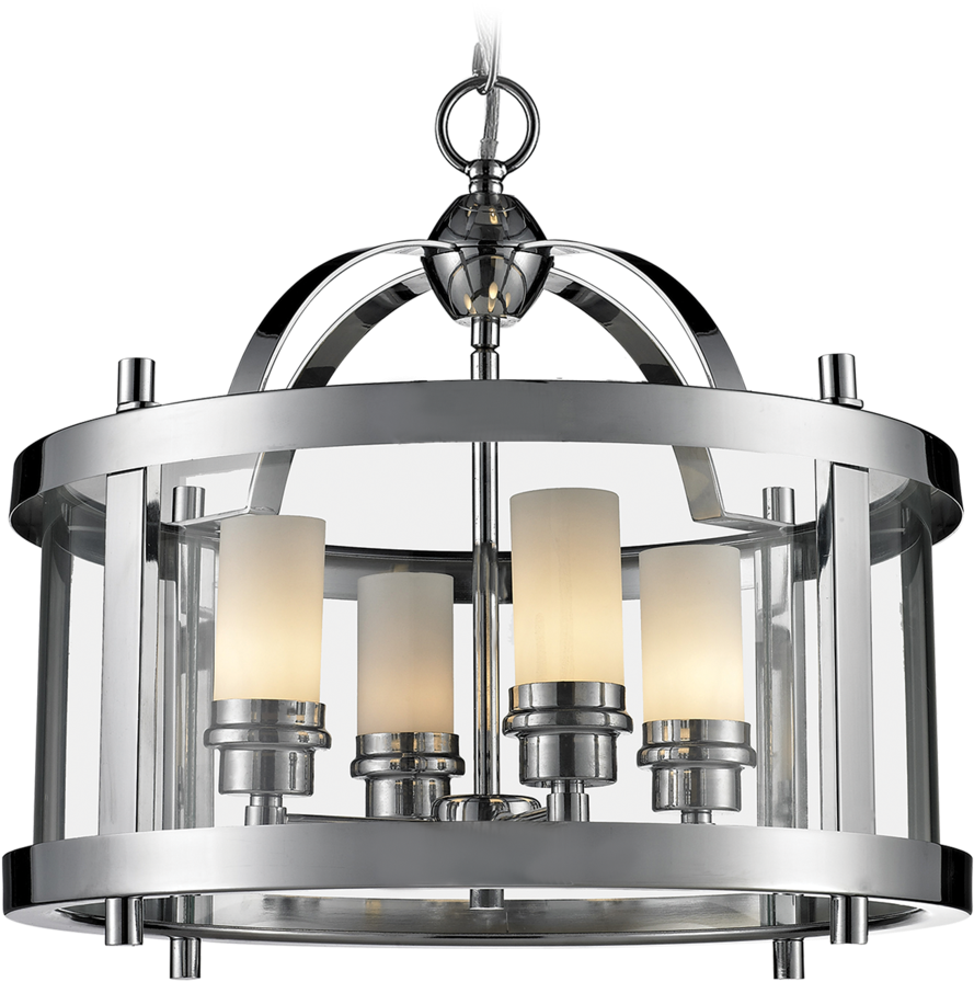 Glamour Ceiling Lamp, Glass Chrome Lantern Style Chandelier - Lampa Ze Szklanym Kloszem (1024x1024), Png Download