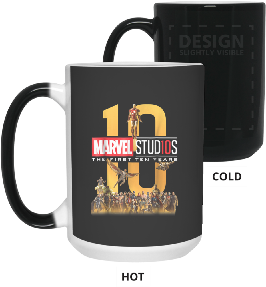 Marvel Studios First Ten Years Full Cast Graphic Color - Marvel Studios 10 Years T Shirt (1024x1024), Png Download