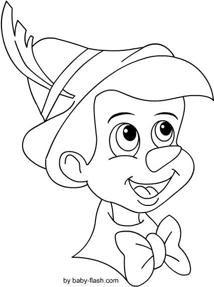 Pinocchio Bianco E Nero (567x680), Png Download