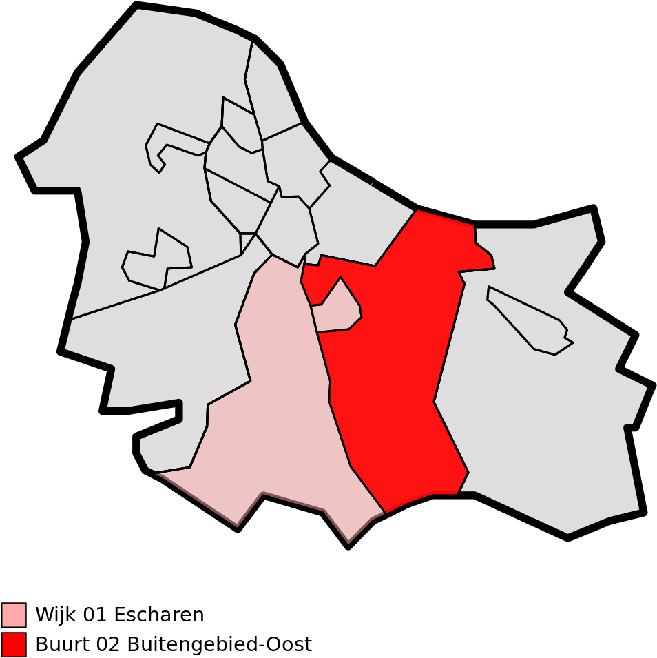 File - Map - Nl - Grave - Wijk 01 Escharen - Buurt - Lutjebroek (1024x1024), Png Download