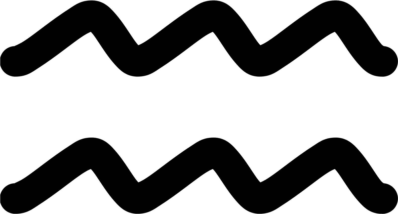 There Are Two Identical Smooth And Wavy Horizontal - Aquarius Symbol (1600x1600), Png Download