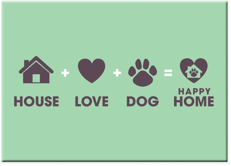 House Love Dog - House + Dog + Love = Happy Home (800x600), Png Download