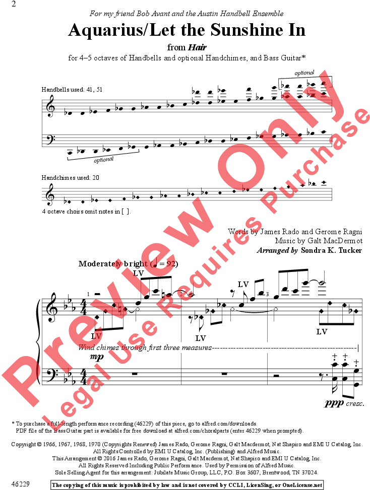 Aquarius/let The Sunshine In Thumbnail - Toto Africa Sheet Music Score (816x1056), Png Download