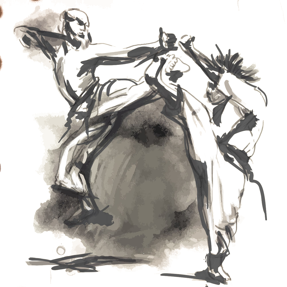 Png Free Stock Karate Drawing Figure - Caligrafia Karate (1000x1000), Png Download