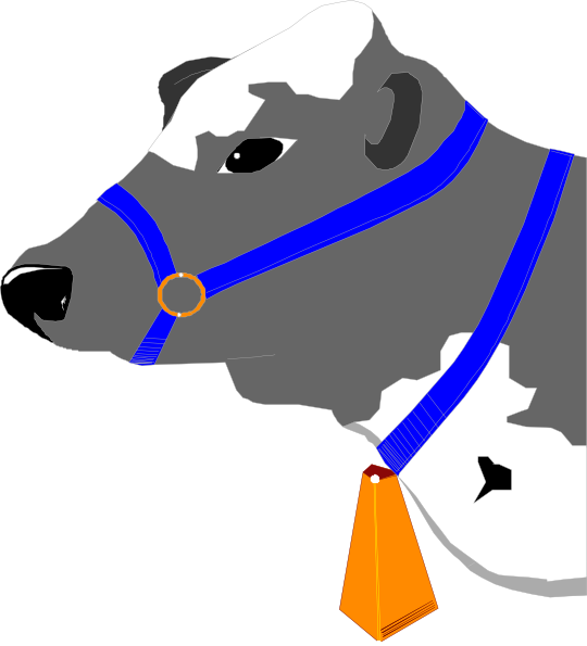 How To Set Use Cow With Blue Collar Svg Vector (540x595), Png Download