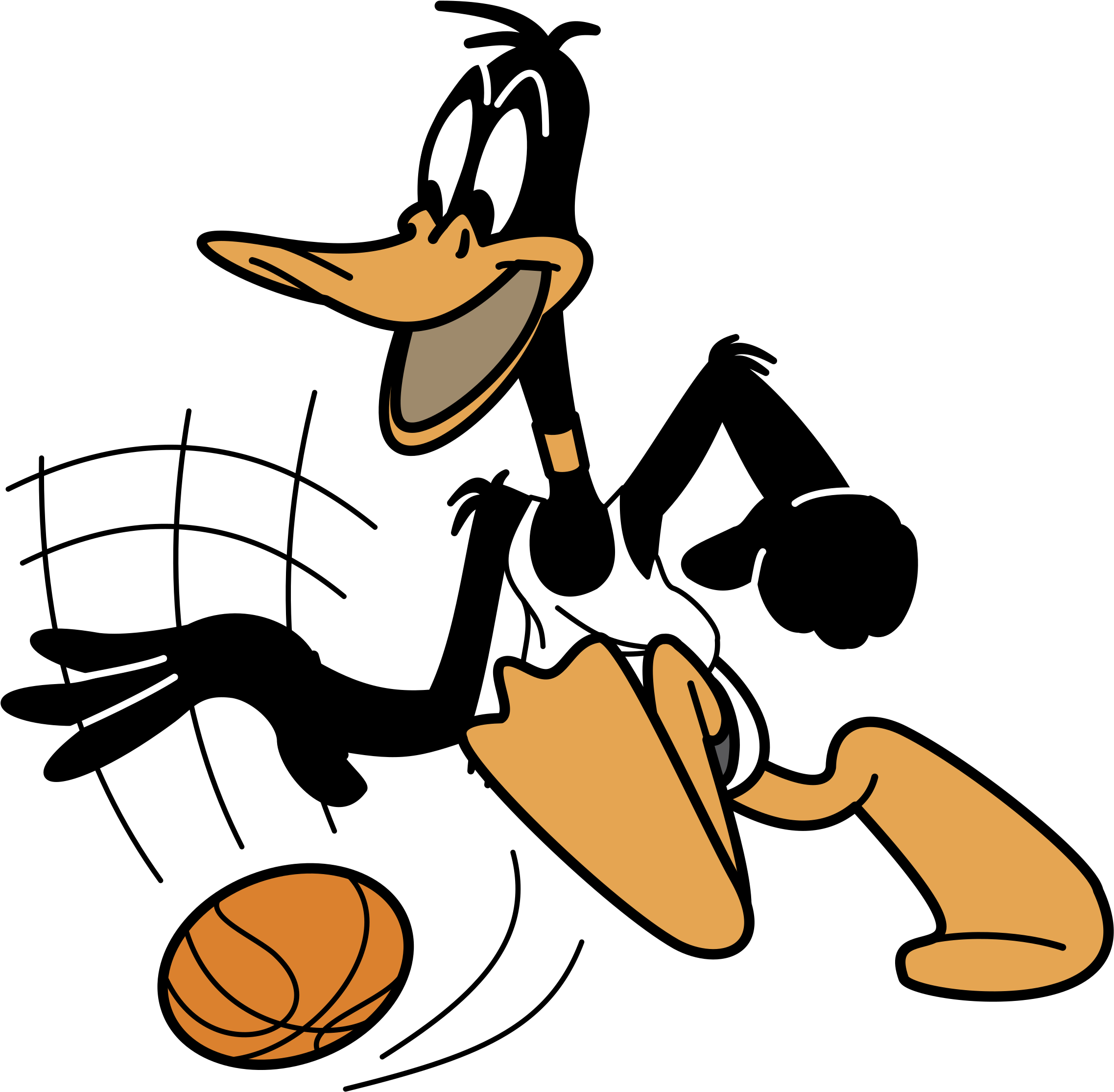 Warner Bros Logo Png Transparent - Daffy Duck Basketball (2400x2400), Png Download