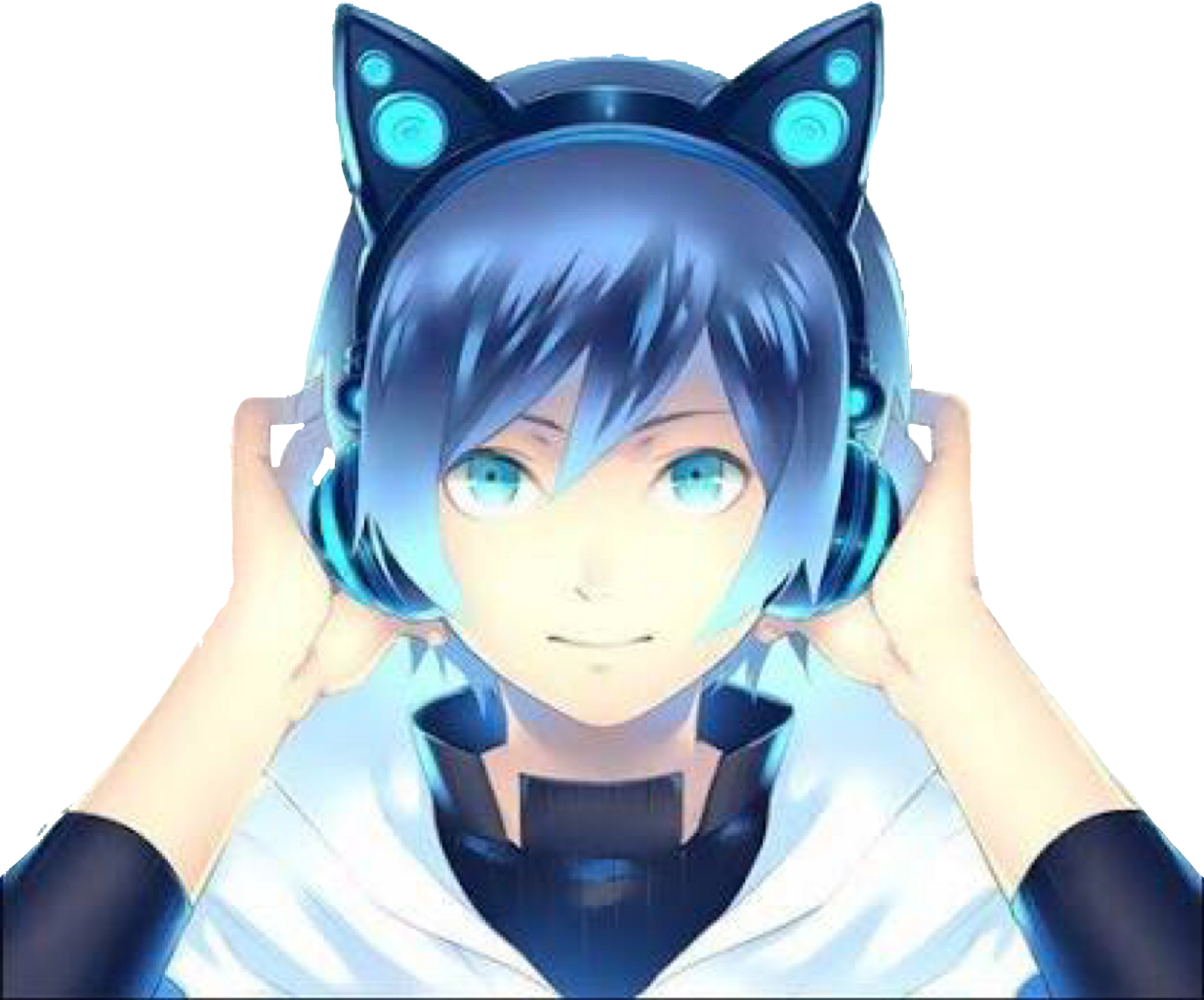Scheadphones Headphones Anime Neko Party Freetoedit - Аниме Наушники С Ушками (1233x1024), Png Download